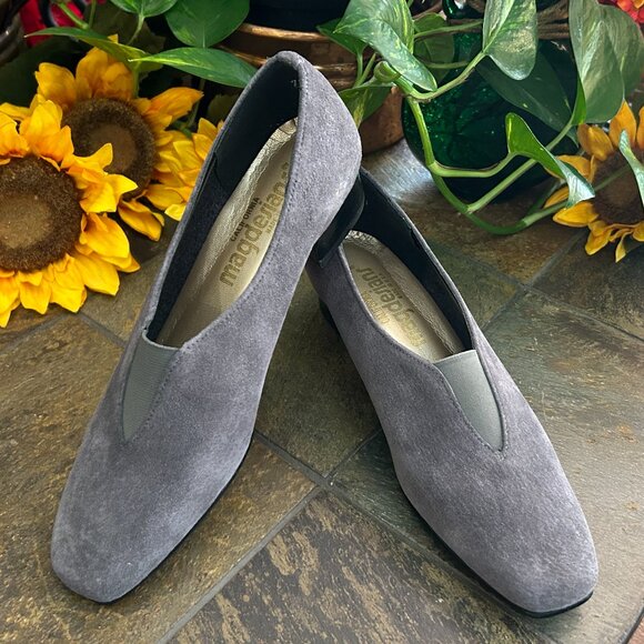 Magdesians Suede Slip-on Pumps in Grey (7) - Picture 2 of 14